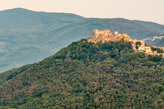 The Nerola City during the sunset - With Orsini Castle