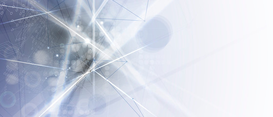 Neural network concept. Connected cells with links. High technology process. Abstract background