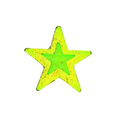 Fototapeta na wymiar Homemade lollipop. Yellow and green star shaped lollipop isolated