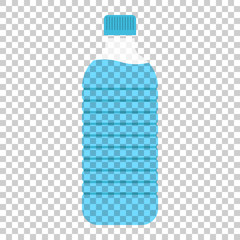Water bottle icon in flat style. Plastic soda bottle vector illustration on isolated background. Liquid water business concept.