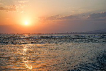 Fototapeta premium seascape with a magnificent sunset over the sea.