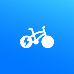 Electric bike, bicycle vector icon