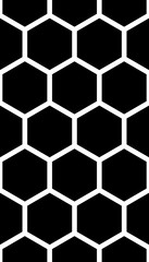 Obraz premium White honeycomb on a black background. Seamless texture. Isometric geometry. 3D illustration