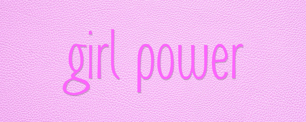 pink girl power banner or header image with leather texture