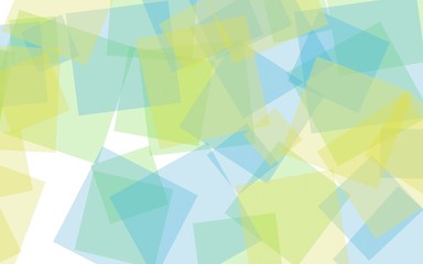 Obraz premium Multicolored translucent squares on white background. Green tones. 3D illustration