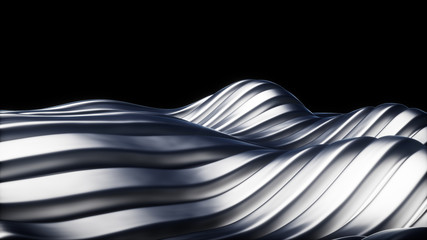 Abstract metal background, 3d rendering wave background.Sense of science and technology.