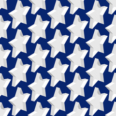 Seamless pattern background with 3d stars, EPS10