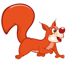  Illustration of a Cute Squirrel. Cartoon Character