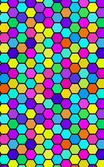 Honeycomb many color, multicolored. Isometric geometry. 3D illustration