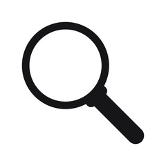 Search icon. Magnifying glass icon, vector magnifier or loupe sign.