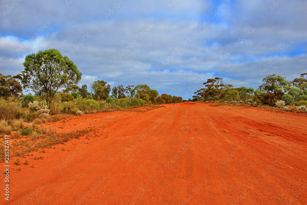 Poster Dirt track across Australian outback