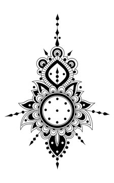 floral hendi ornament