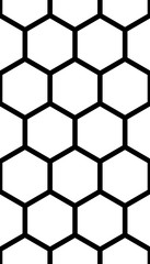 Black honeycomb on a white background. Seamless texture. Isometric geometry. 3D illustration