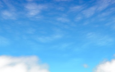 Obraz premium Blue sky background with white clouds. Abstraction group of clouds on clear blue sky on sunny day. 3D illustration