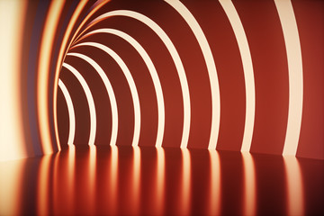 Empty tunnel, 3d rendering tech display stage.