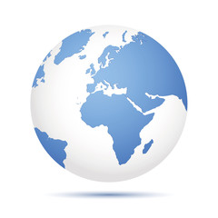 Naklejka premium blue earth icon isolated on white background