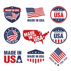 Vector set of made in the USA labels