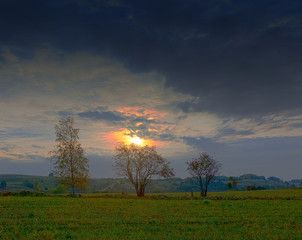 Jesienny Piękny Zmierzch 