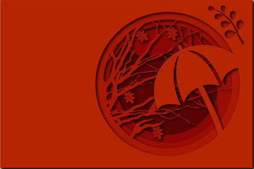 Tunnel card with autumn motive