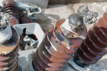 damage electrical insulator