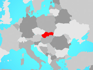 Obraz premium Slovakia on blue political globe.