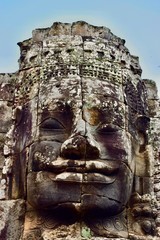 One of many faces in Bayon Temple, Siem Reap, Cambodia