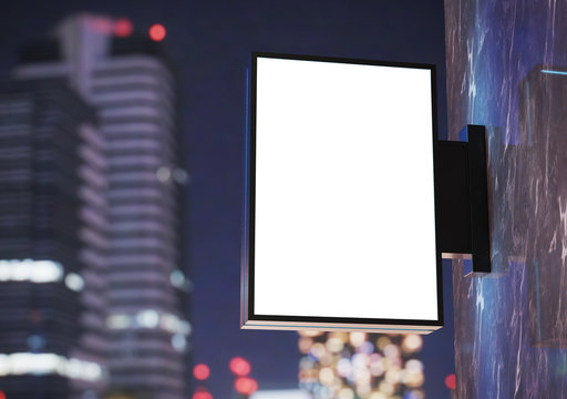 Rectangular Store Sign Mockup 3D Rendering