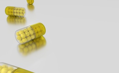 Antidepressant  Happy Pill capsules - Copyspace 