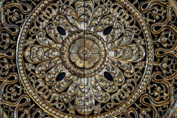 carved golden flower carving sculpture pattern art