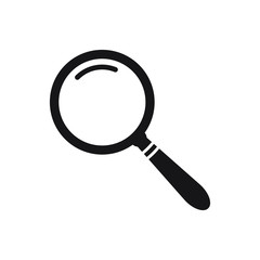 Search icon. Magnifying glass icon, vector magnifier or loupe sign.