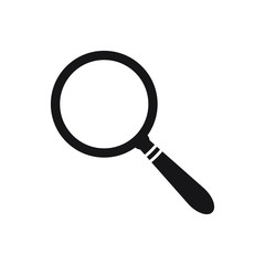 Search icon. Magnifying glass icon, vector magnifier or loupe sign.