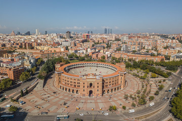 Aerial view of Plaza de Toros in Madrid