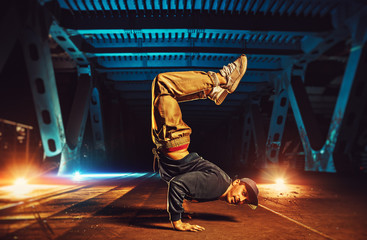 Young man break dancer