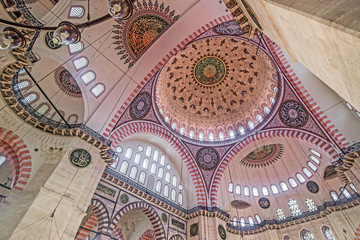 Interior of Suleymaniye Mosque in Istanbul
