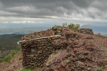 Refuge on the Etna volcano in Sicily