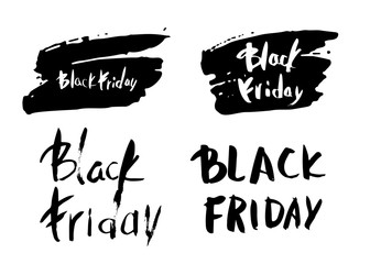 Black Friday vector text with decoration.