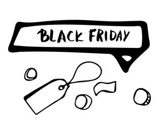 Black Friday vector text with decoration.