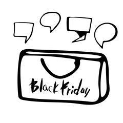 Black Friday vector text with decoration.