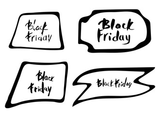 Black Friday vector text with decoration.