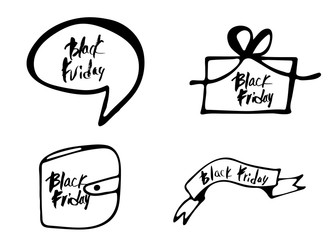 Black Friday vector text with decoration.