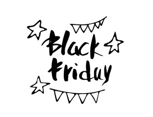 Black Friday vector text with decoration.