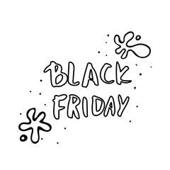 Black Friday vector text with decoration.