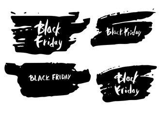 Black Friday vector text with decoration.