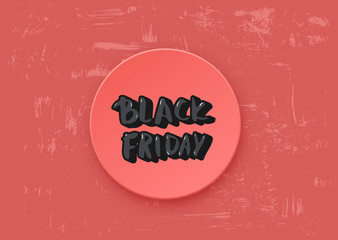 Black Friday vector text with decoration.