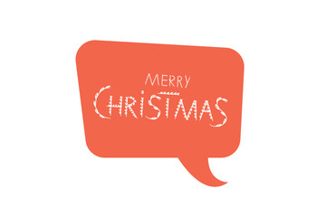 Merry Christmas brush handwritten lettering. Vector illustration.