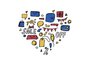 Sale objects for promotion. Vector illustration.