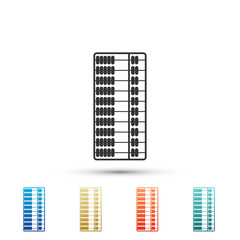 Abacus icon isolated on white background. Traditional counting frame. Education sign. Mathematics school. Set elements in colored icons. Flat design. Vector Illustration