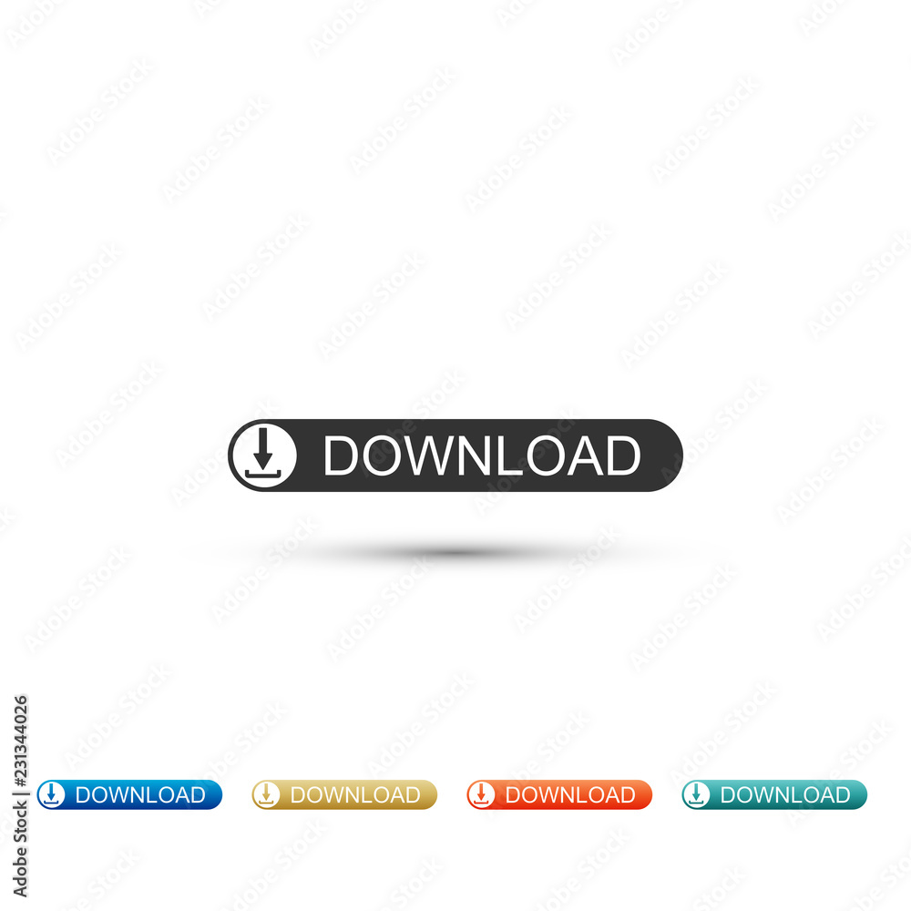 Poster download button with arrow icon isolated on white background. upload button. load symbol. set elemen