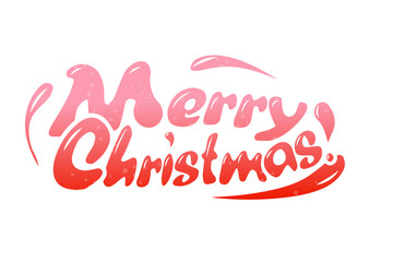 Merry Christmas vector lettering illustration for postcards and decor