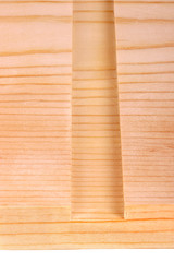 Close-up of a board with a woodworking dado groove isolated vertical